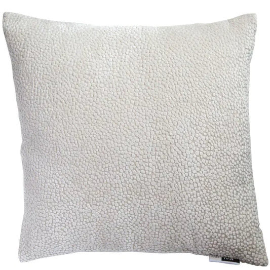 Large Textured Matt Velvet Dots Cushion in Cream by The Nook