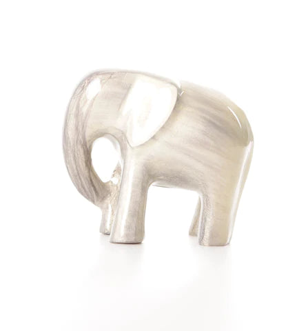 Brushed Silver Elephant Large 9 cm