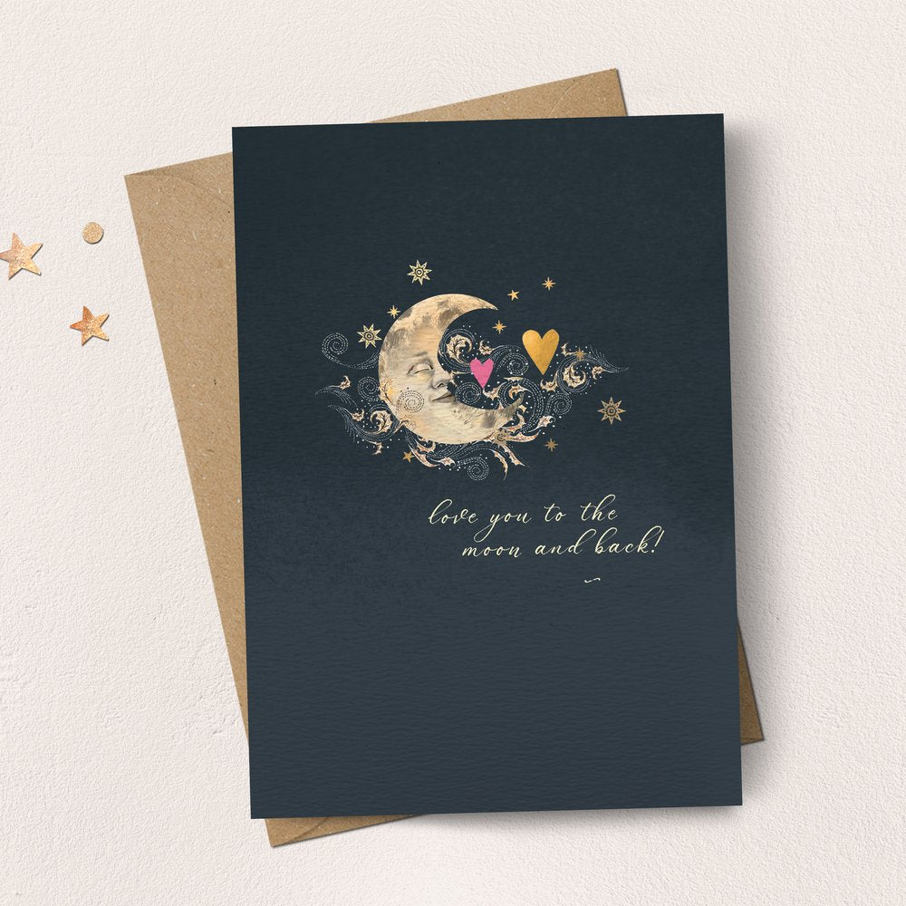 Love You To The Moon & Back Card by Stephanie Davies