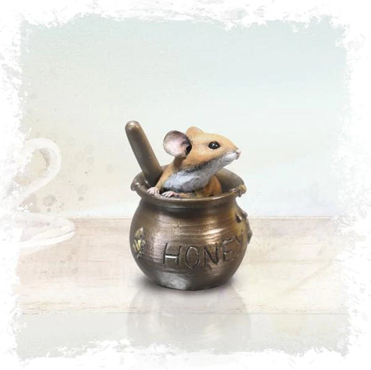 Mouse in Honey Pot Resin Bronze Sculpture by Richard Cooper Studios