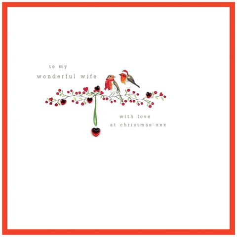 To My Wonderful Wife Christmas Card by Cinnamon Aitch