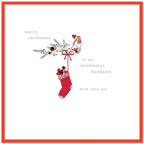 Merry Christmas to my Wonderful Husband Card by Cinnamon Aitch