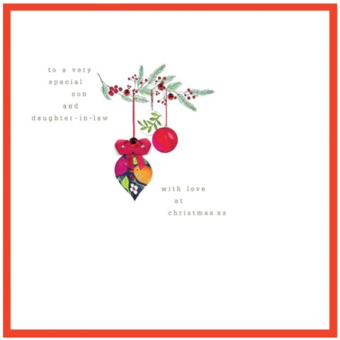 Very Special Son & Daughter in Law Christmas Card by Cinnamon Aitch