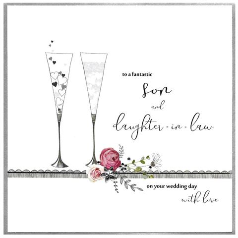 Son & Daughter in Law Wedding Day Card by Cinnamon Aitch