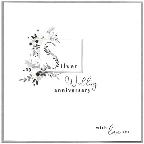 Silver Wedding Anniversary Card by Cinnamon Aitch