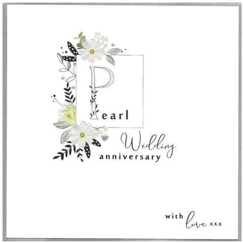 Pearl Wedding Anniversary Card by Cinnamon Aitch