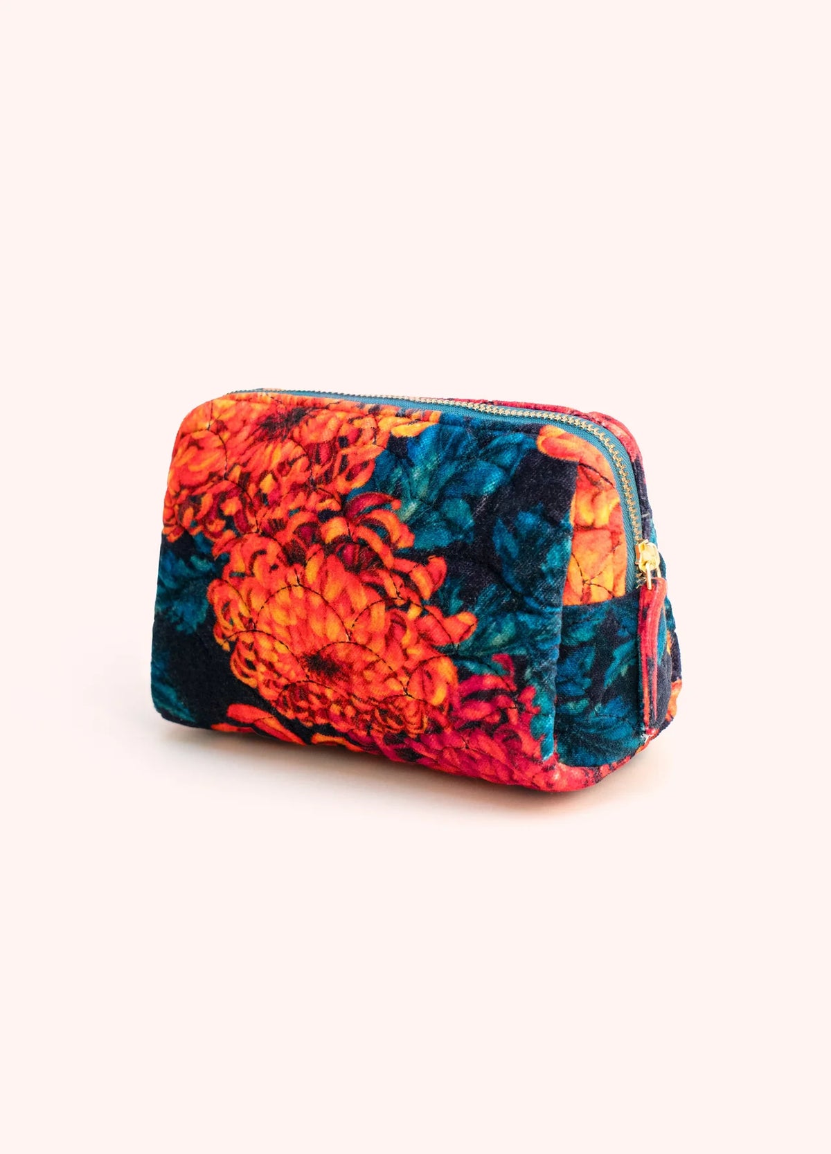 Chrysanthemum Quilted Velvet Vanity Bag by The Nook