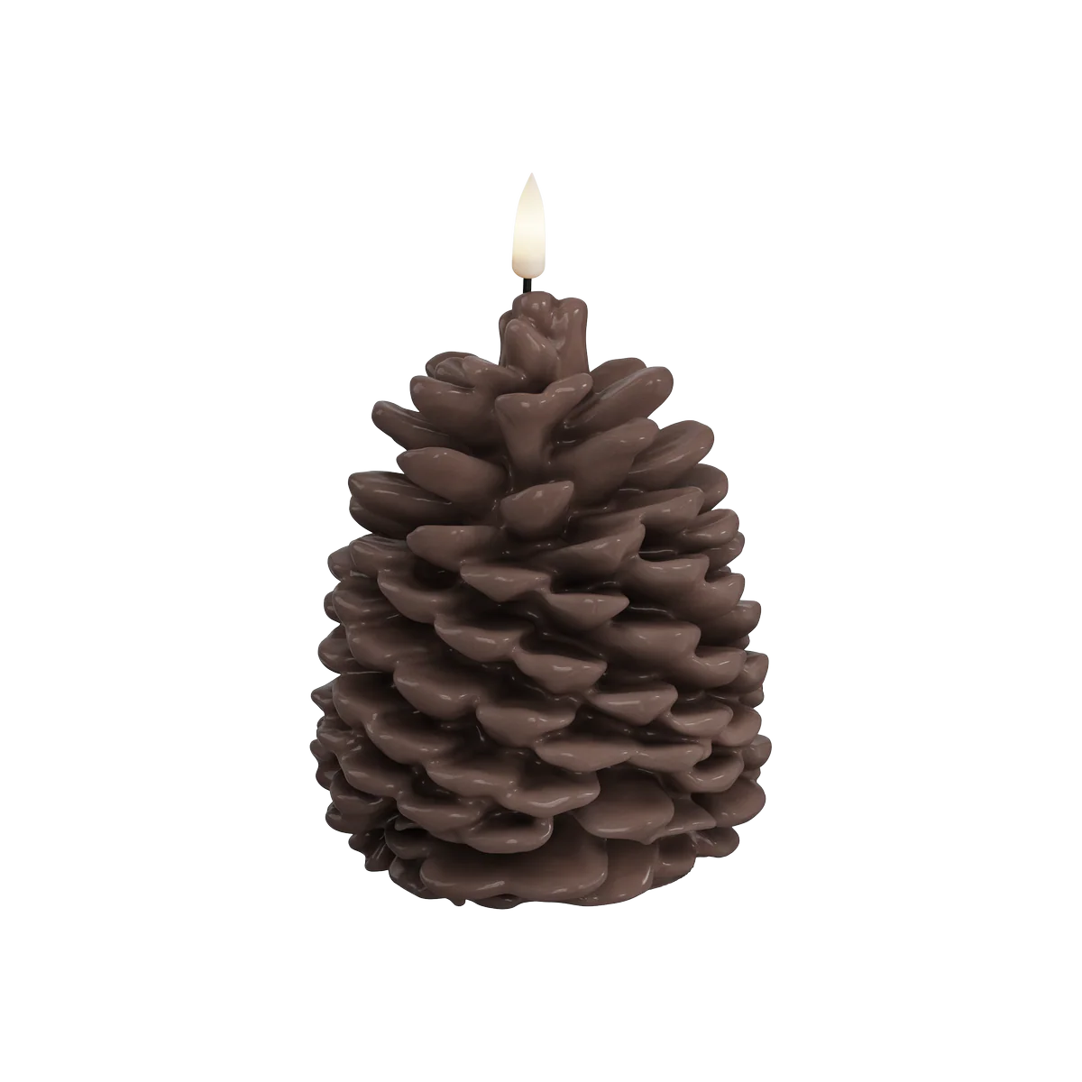 LED 13cm Spruce Cone Candle (Brown)