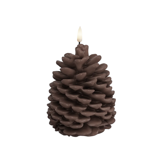 LED 13cm Spruce Cone Candle (Brown)