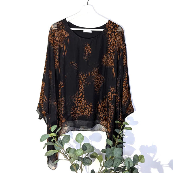 Animal Print Silk Blend Top by The Nook