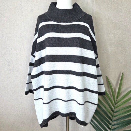 Roomy Striped Jumper - Black/White by The Nook