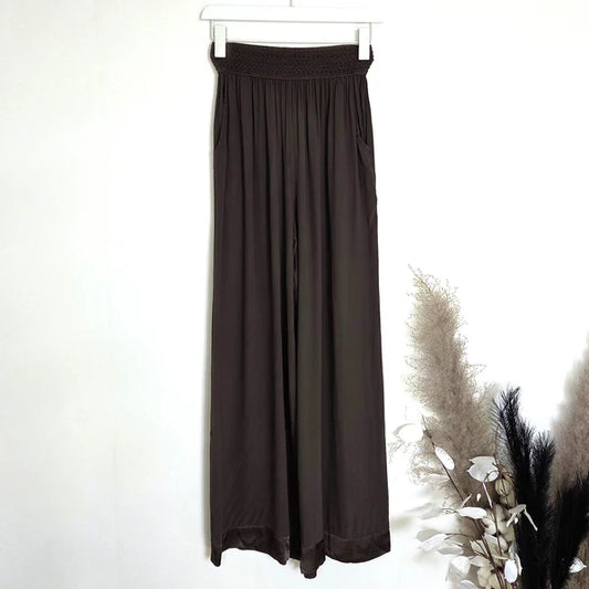Wide Leg Trousers - Chocolate by The Nook