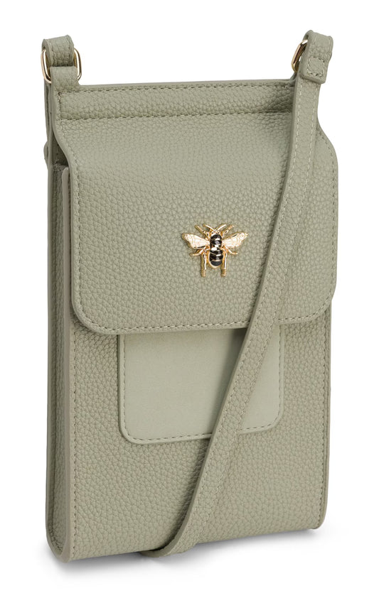 Pistachio Mini Bloomsbury Cross Body Bag by The Nook