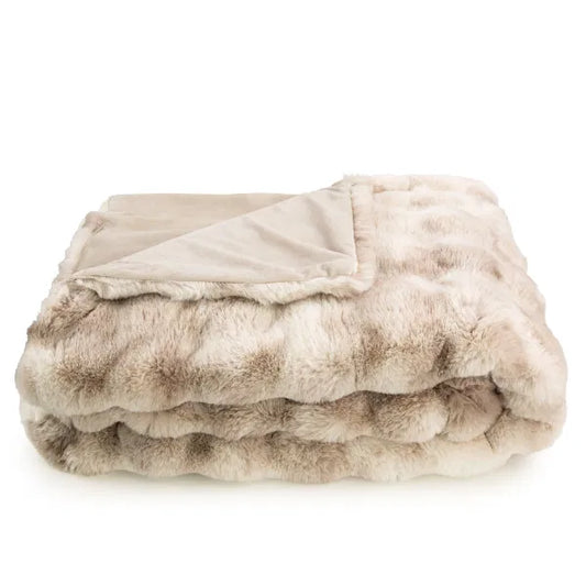 Luxury Textured Faux Fur Throw in Natural by The Nook