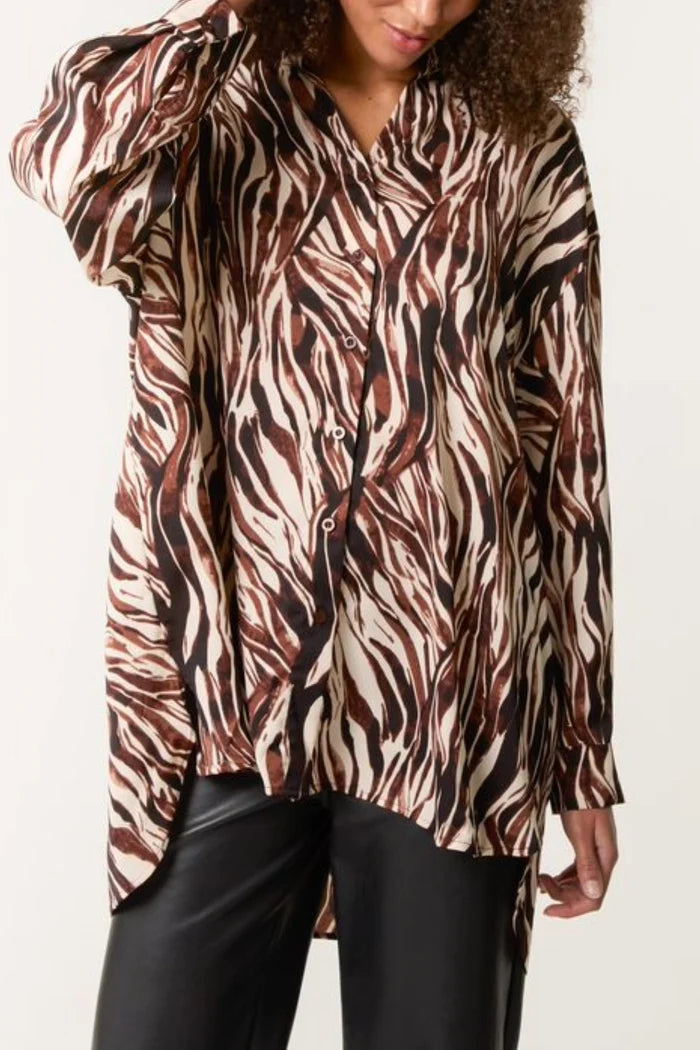Zebra Print Relaxed Shirt by The Nook
