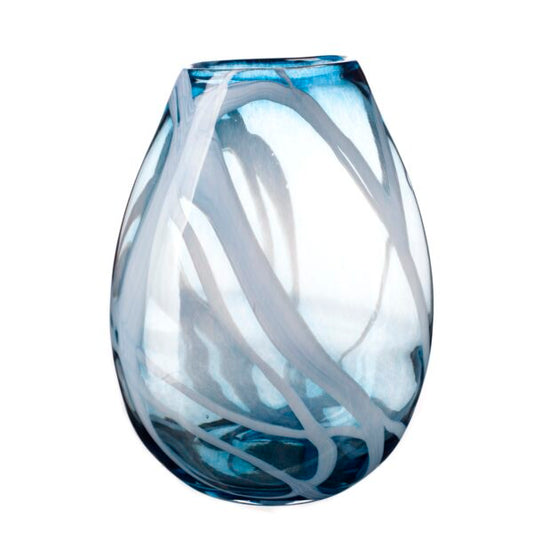 Large Oval Vase in Cerulean Sky