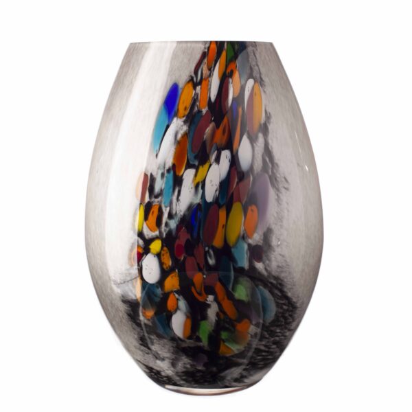 Large Conical Vase in Grey Inferno