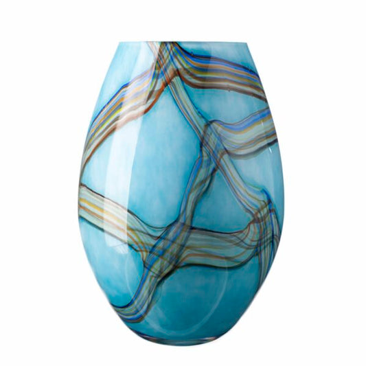 Large Conical  Vase in Oceanic Rainbow