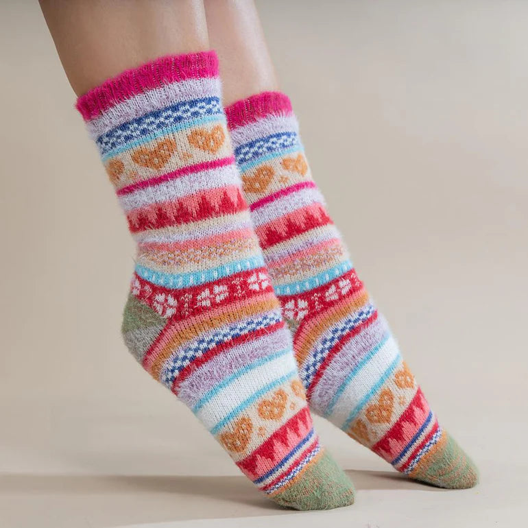 Multi Colour Wool Blend socks size 4-7 - The Nook
