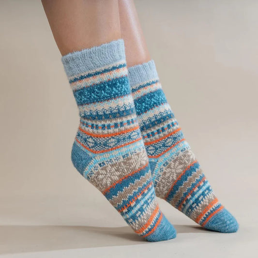 Fawn and Blue nordic socks size 4-7 - The Nook