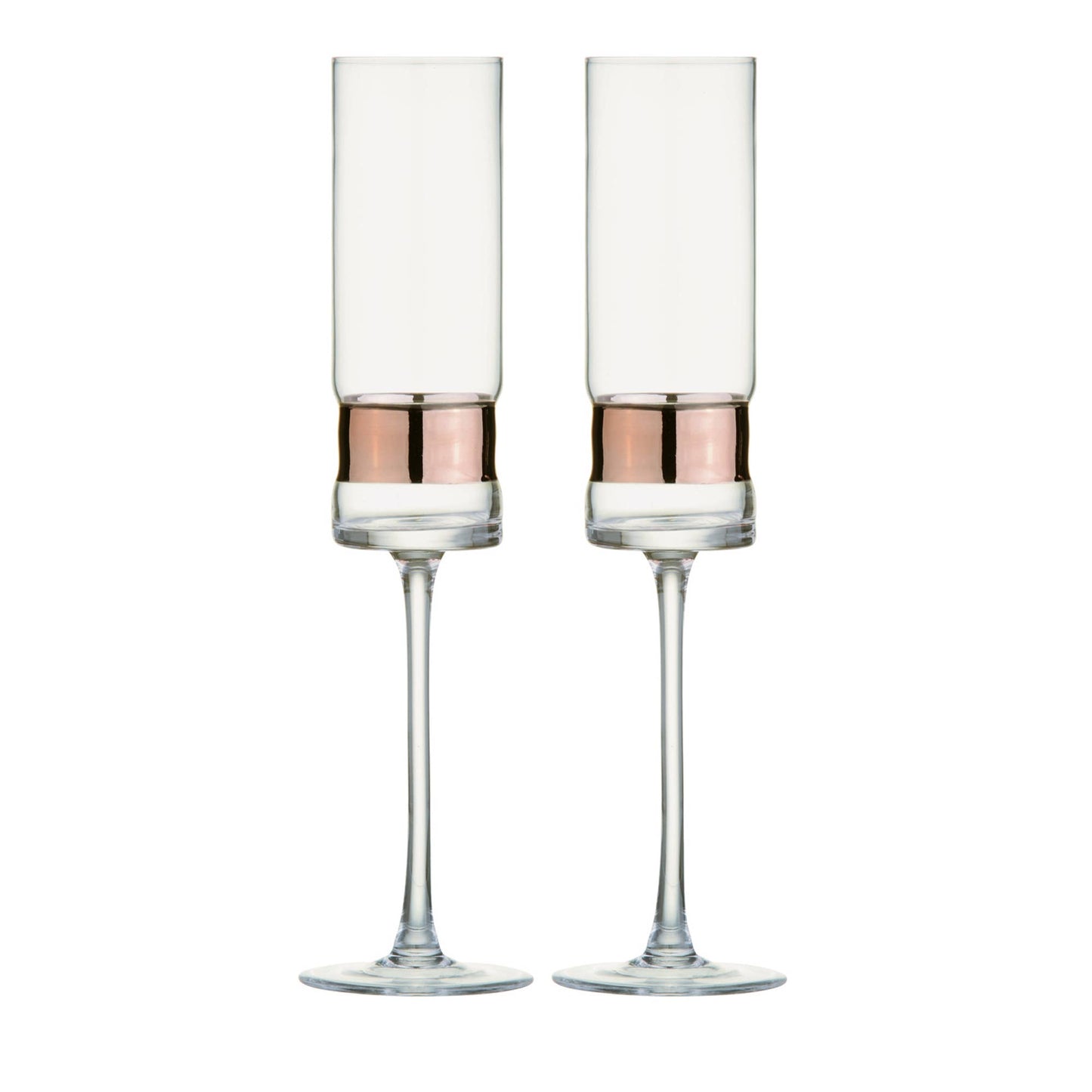 Set of 2 SoHo Champagne Flutes Bronze