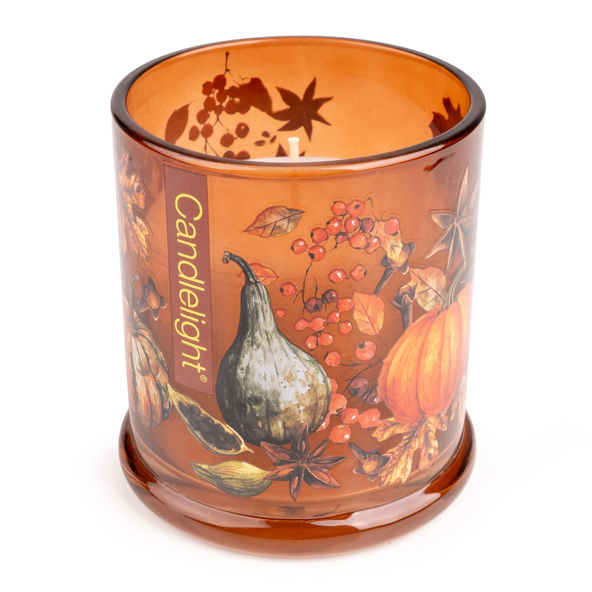 LARGE GLASS LIDDED JAR FLORA & FAUNA PUMKIN
