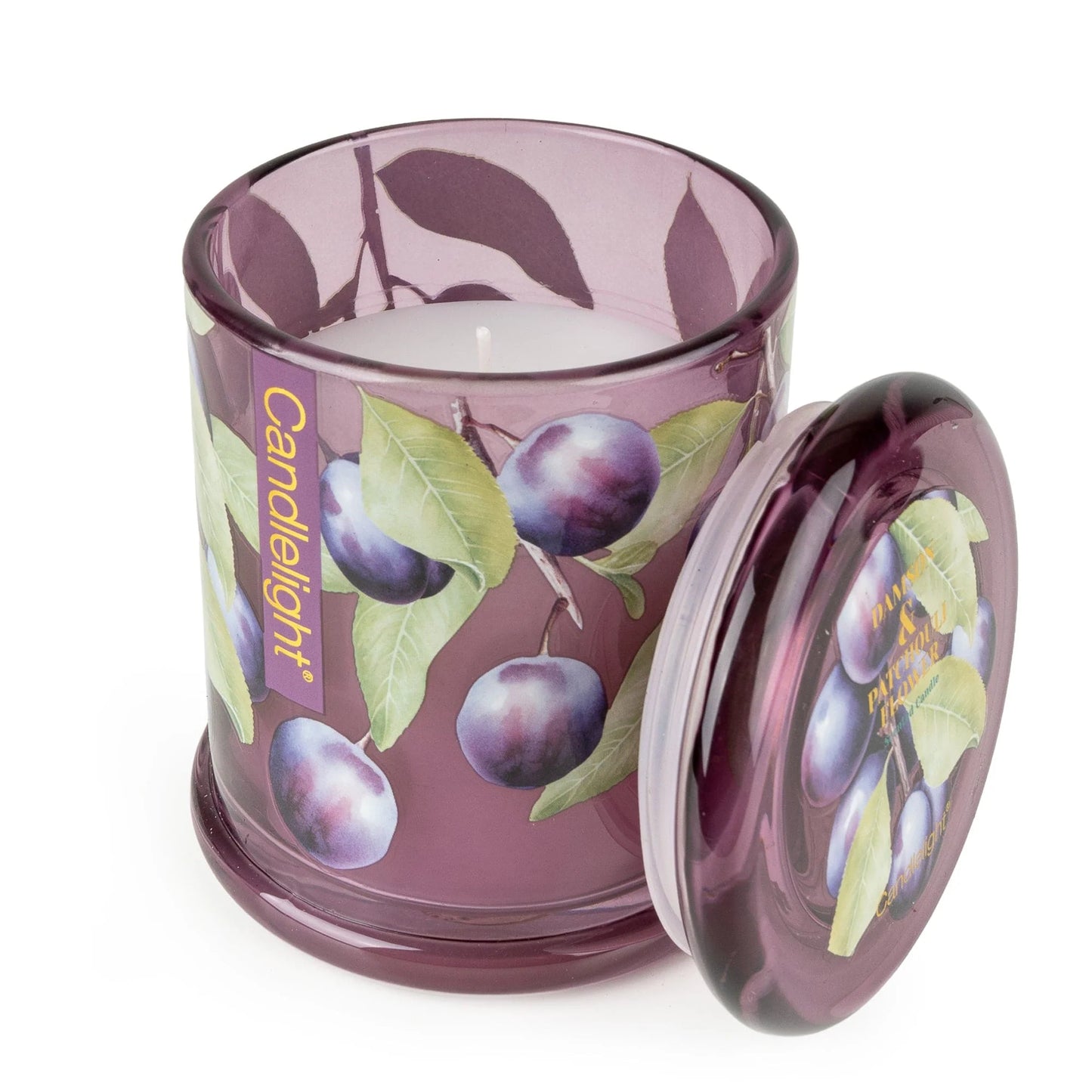 Damson & Patchouli Flower Large Glass Jar Candle by Candlelight