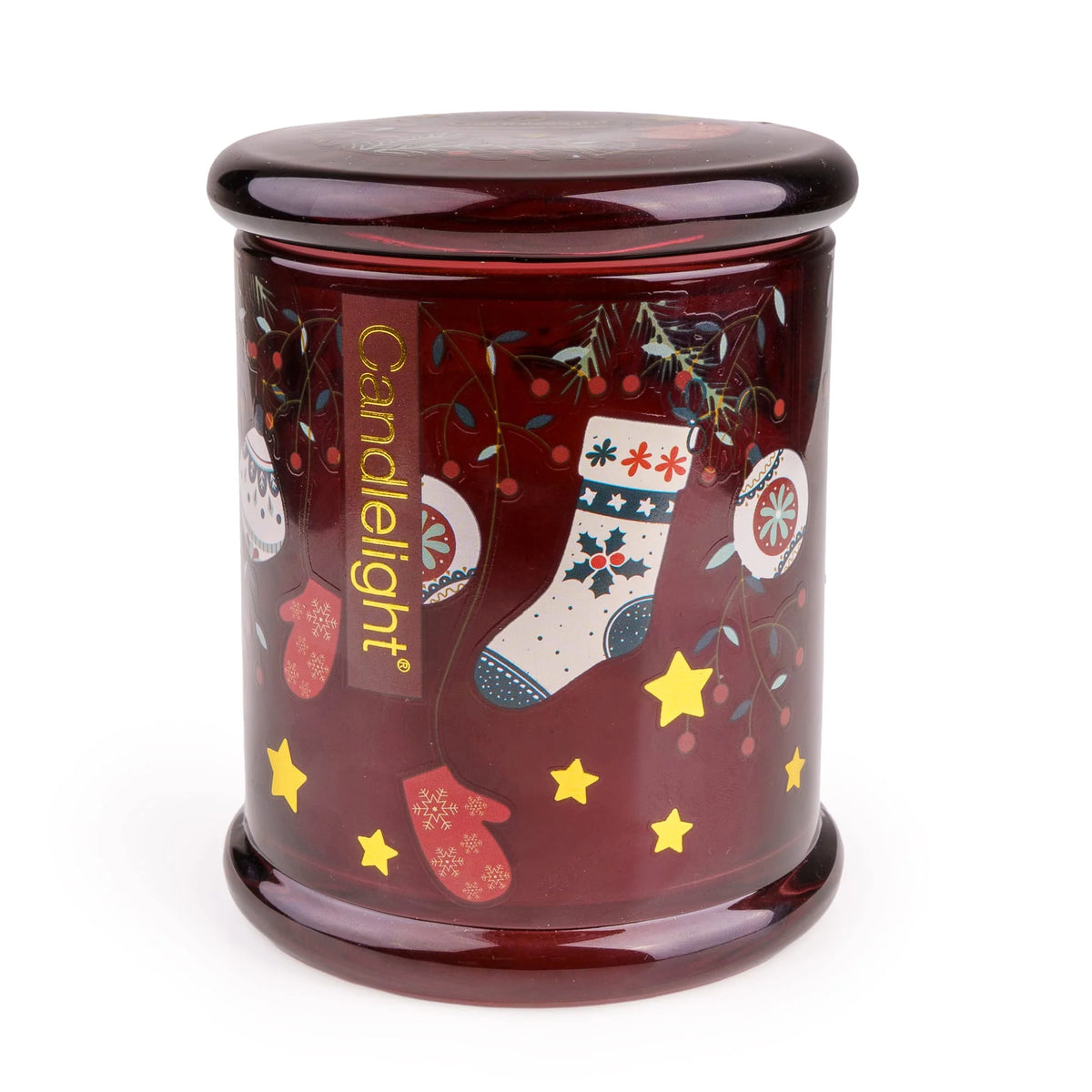 Red Stockings & Baubles Large Candle Jar