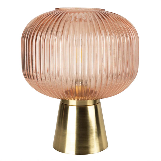 LED Glass Round Ridged Lamp by Candlelight