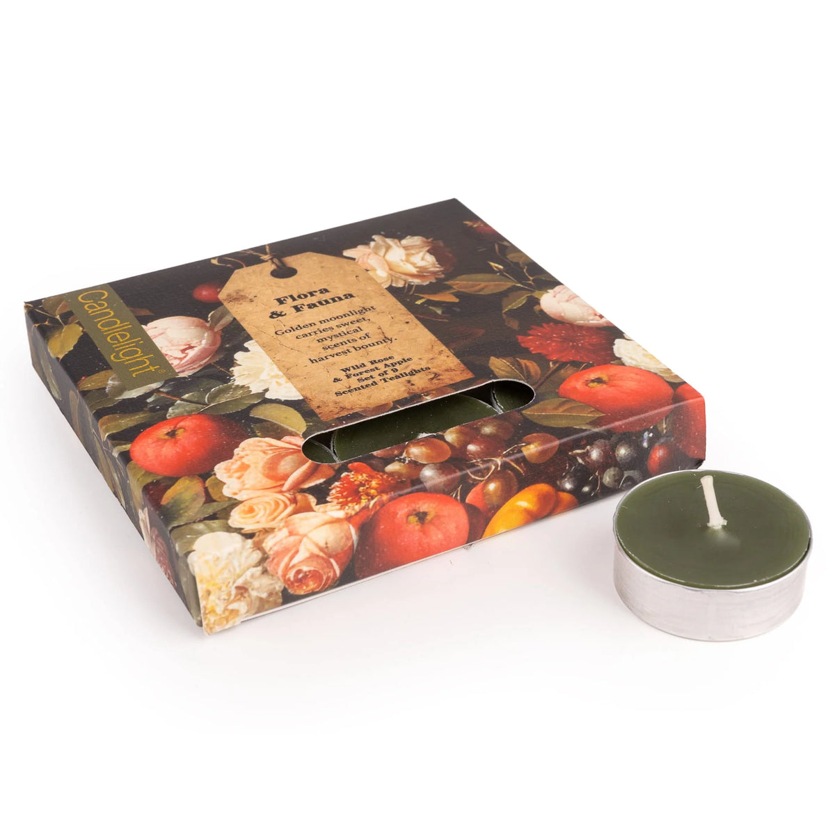 SET OF 9 TEALIGHTS FLORA & FAUNA FRUIT
