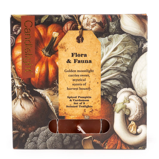 SET OF 9 TEALIGHTS FLORA & FAUNA PUMPKIN