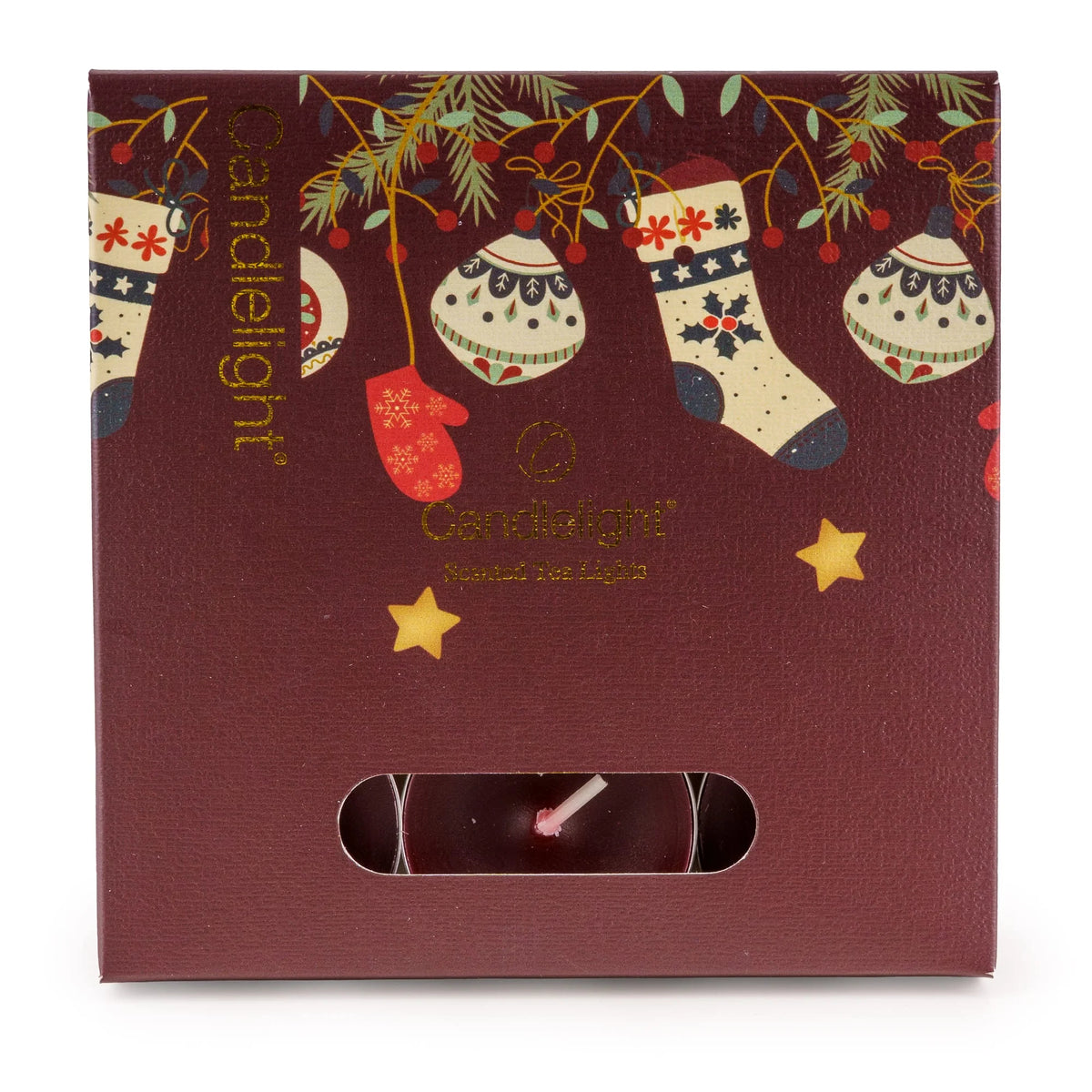 Red Stockings & Baubles Set of 9 Tealights
