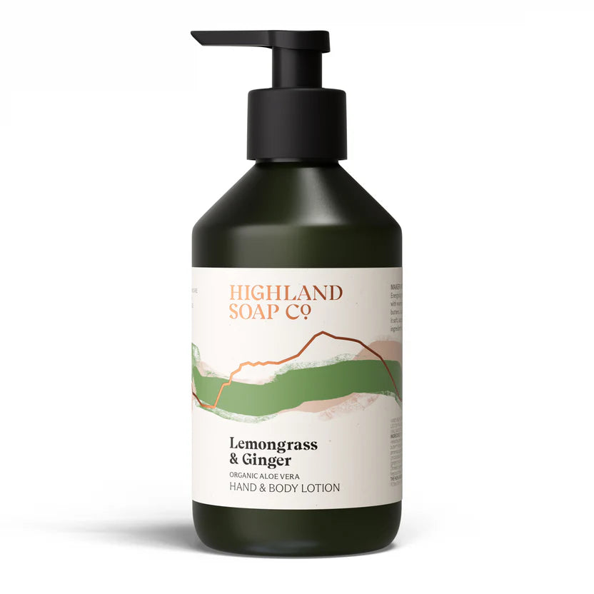 Lemongrass & Ginger Hand & Body Lotion 300ml by The Highland Soap Co.