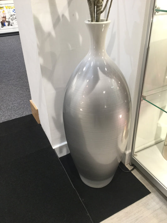 Small Shaded White/Silver Vase by Wilde Java