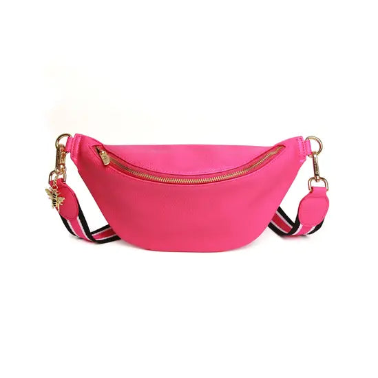 Hot Pink Banana Cross Body Sling Bag by The Nook