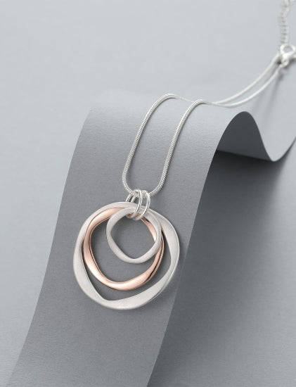 Two Tone Multi Circle Necklace by The Nook