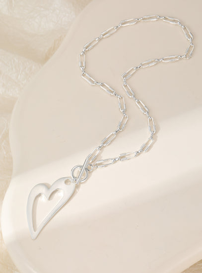 T-Bar Necklace with Open Heart by The Nook