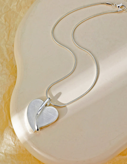 Heart Necklace with Snake Chain by The Nook
