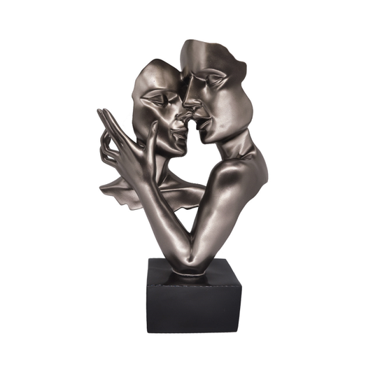 Bronze Polyresin Couple with Black Base Figurine 37.5cm