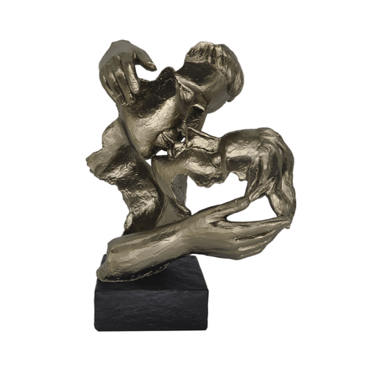 Bronze Polyresin Kissing Couple with Black Base Figurine 38CM