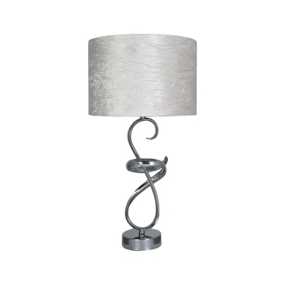 Swirl Metal Table Lamp With Ivory Shade