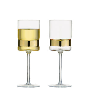 Soho Wine Glasses Gold Set of 2 by The DRH Collection