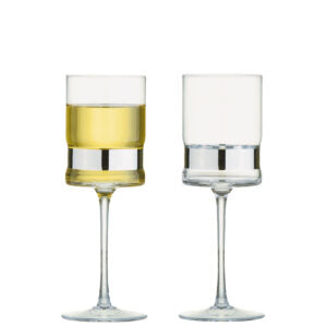 Soho Wine Glasses Silver Set of 2 by The DRH Collection