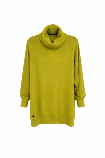 Lime Oversize Roll Neck Jumper