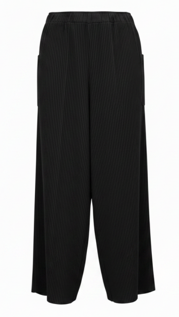 Ribbed Pleat Trouser with Pocket Detail - Ankle Grazer Length