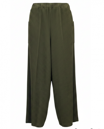 Ribbed Pleat Trouser with Pocket Detail - Ankle Grazer Length