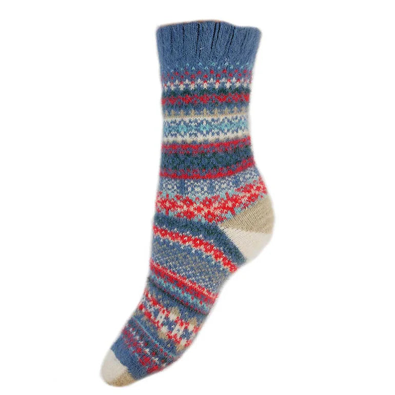 Red and Blue nordic socks size 4-7 - The Nook