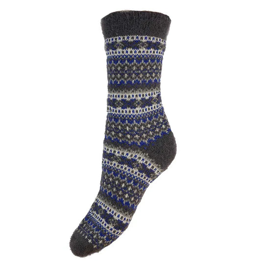Blue patterned nordic socks size 4-7 - The Nook