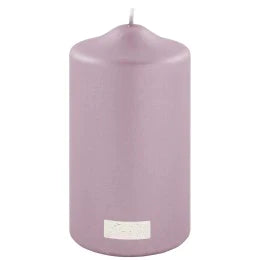 Soft Pink Metallic Pillar Candle