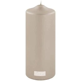 Taupe Metallic Pillar Candle 20cm
